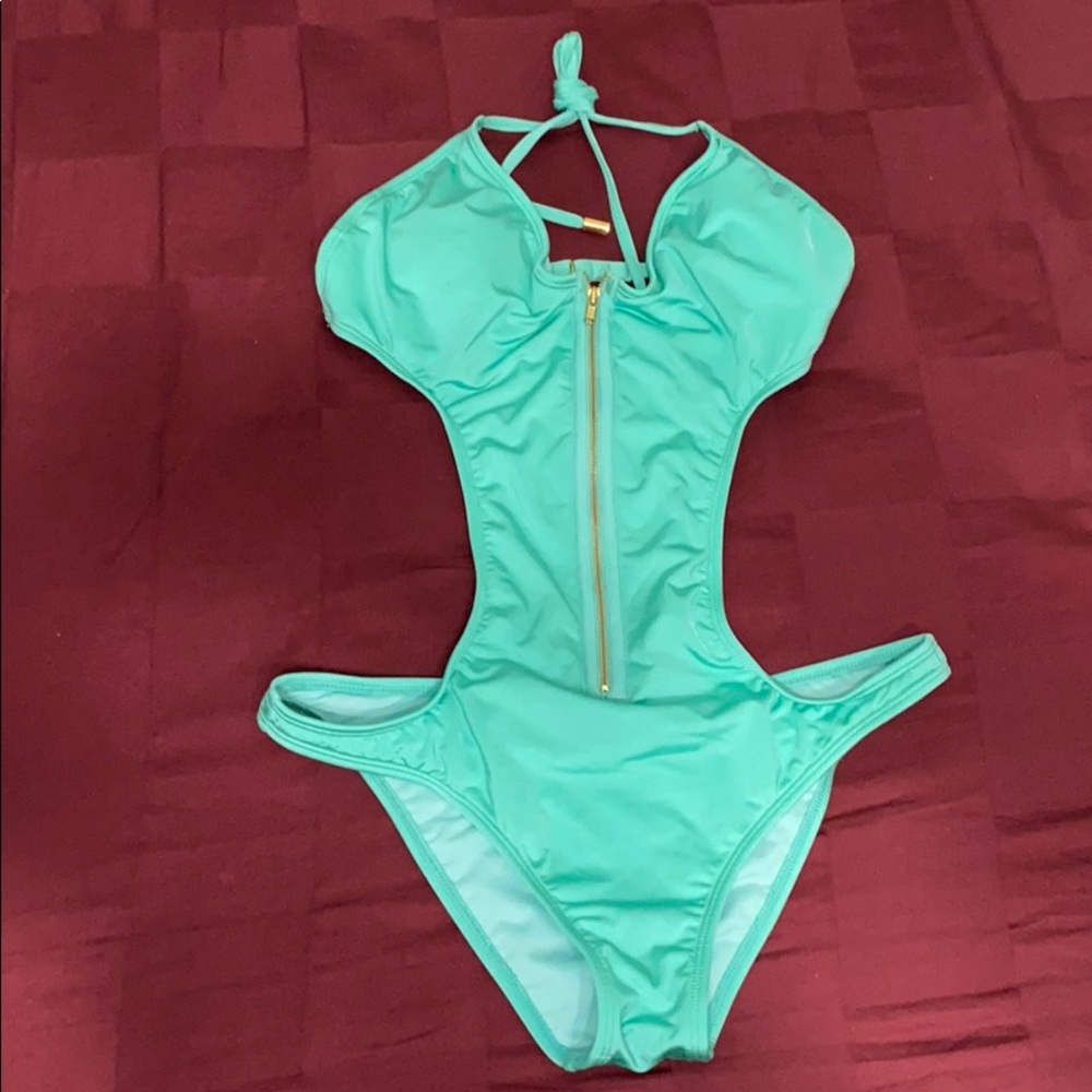 Aqua colored Radio Fiji monokini